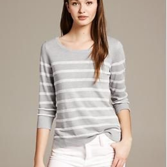 Banana Republic Sweaters - Banana Republic Stripe Breeze Linen Sweater S